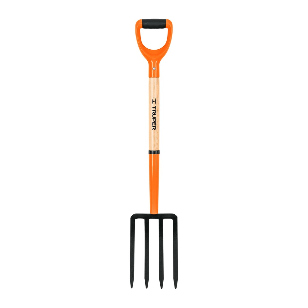 Bieldo para jardin, 4 dientes, Puño T2000, con TPR, mango 29