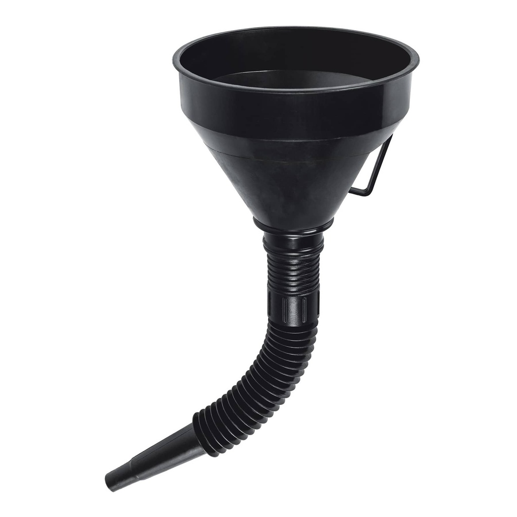Embudo plastico 500 ml, cuello flexible con filtro, Truper