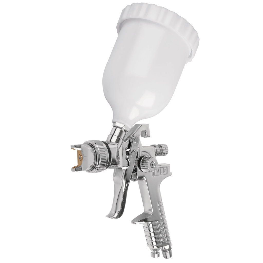 Pistola p/pintar gravedad HVLP vaso plastico, 1.4 mm, Truper
