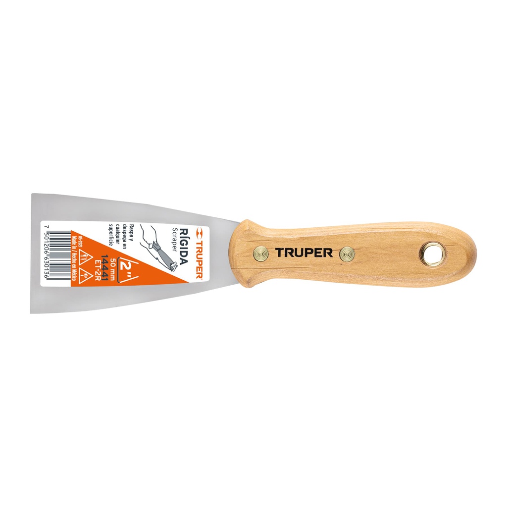 Espatula rigida 2' con mango de madera, Truper