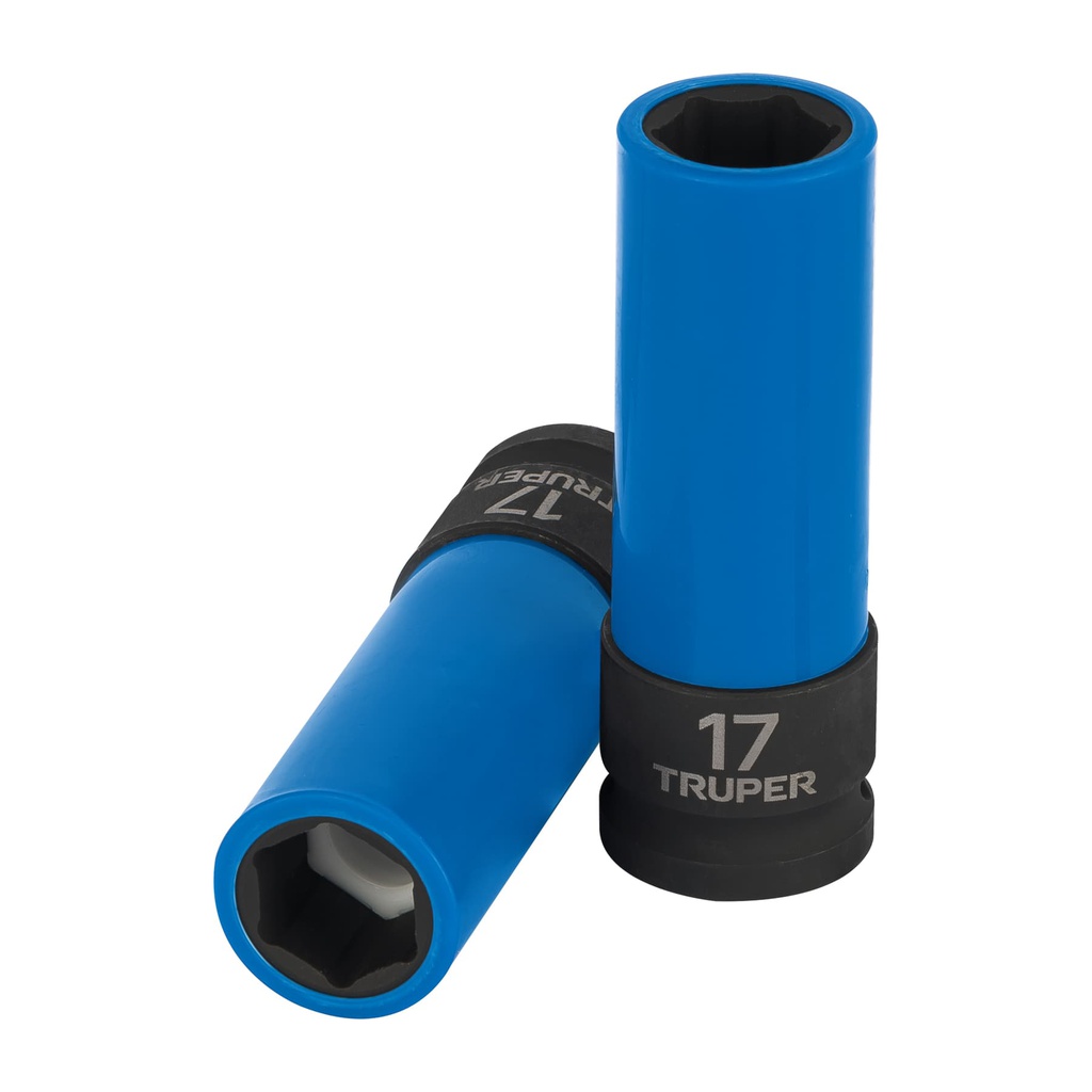 Dado largo impacto prot. plast. 17 mm, 6 puntas, cuadro 1/2'