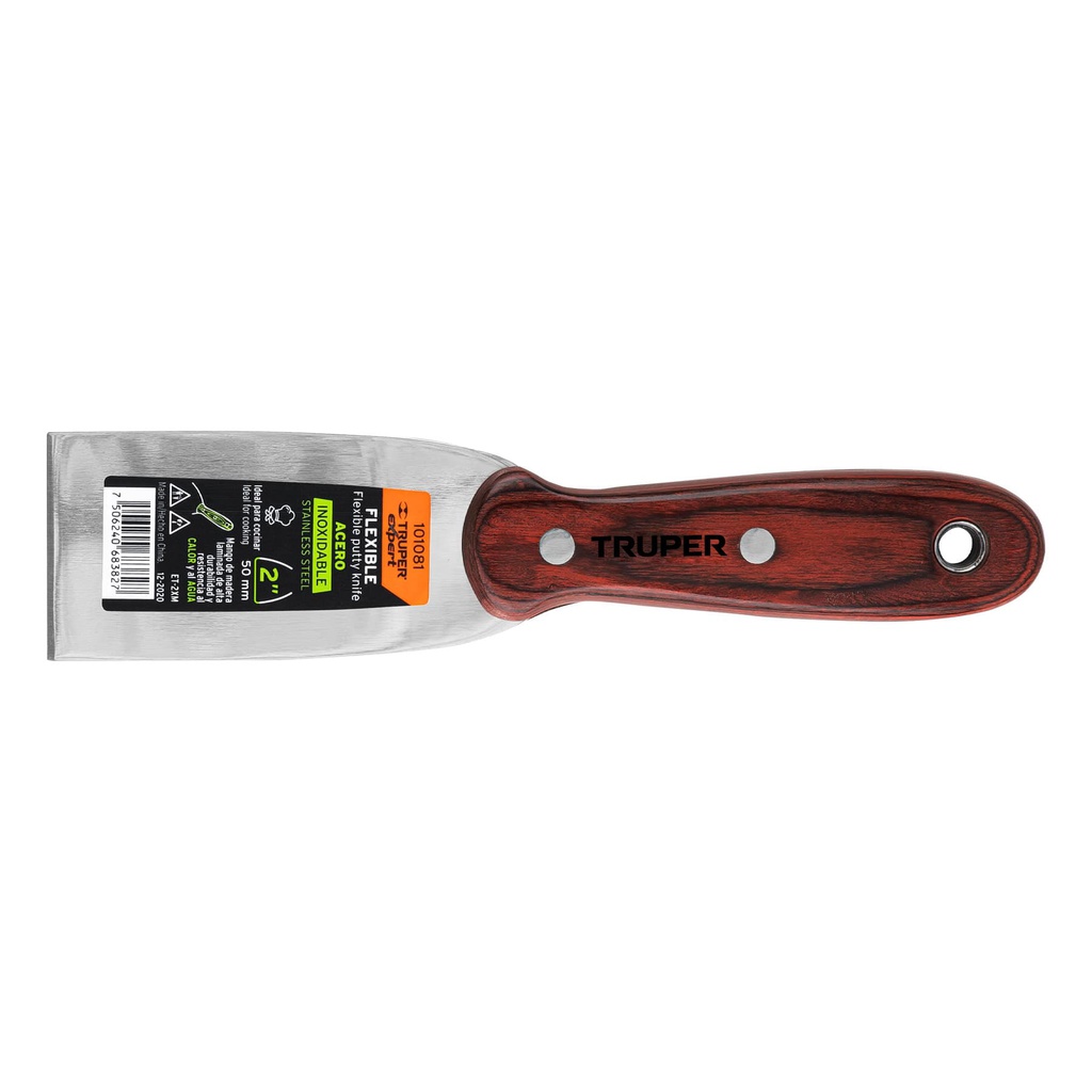 Espatula 2' acero inoxidable con mango de madera, Expert