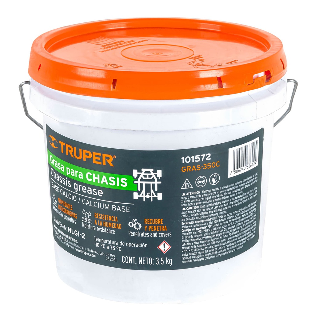 Grasa lubricante para chasis, base calcio, 3.5 kg, Truper