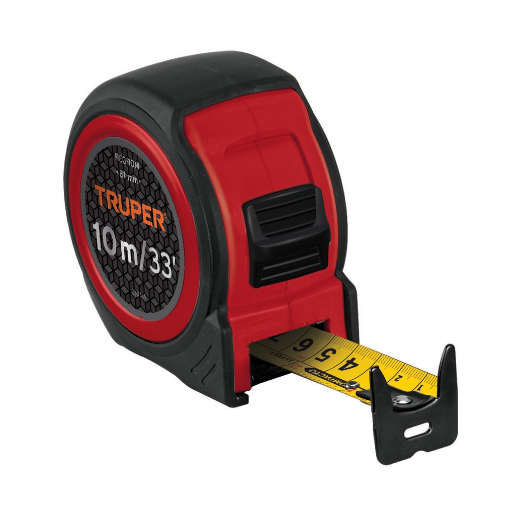 Flexometro compacto 10 m con grip, cinta 25 mm, Truper