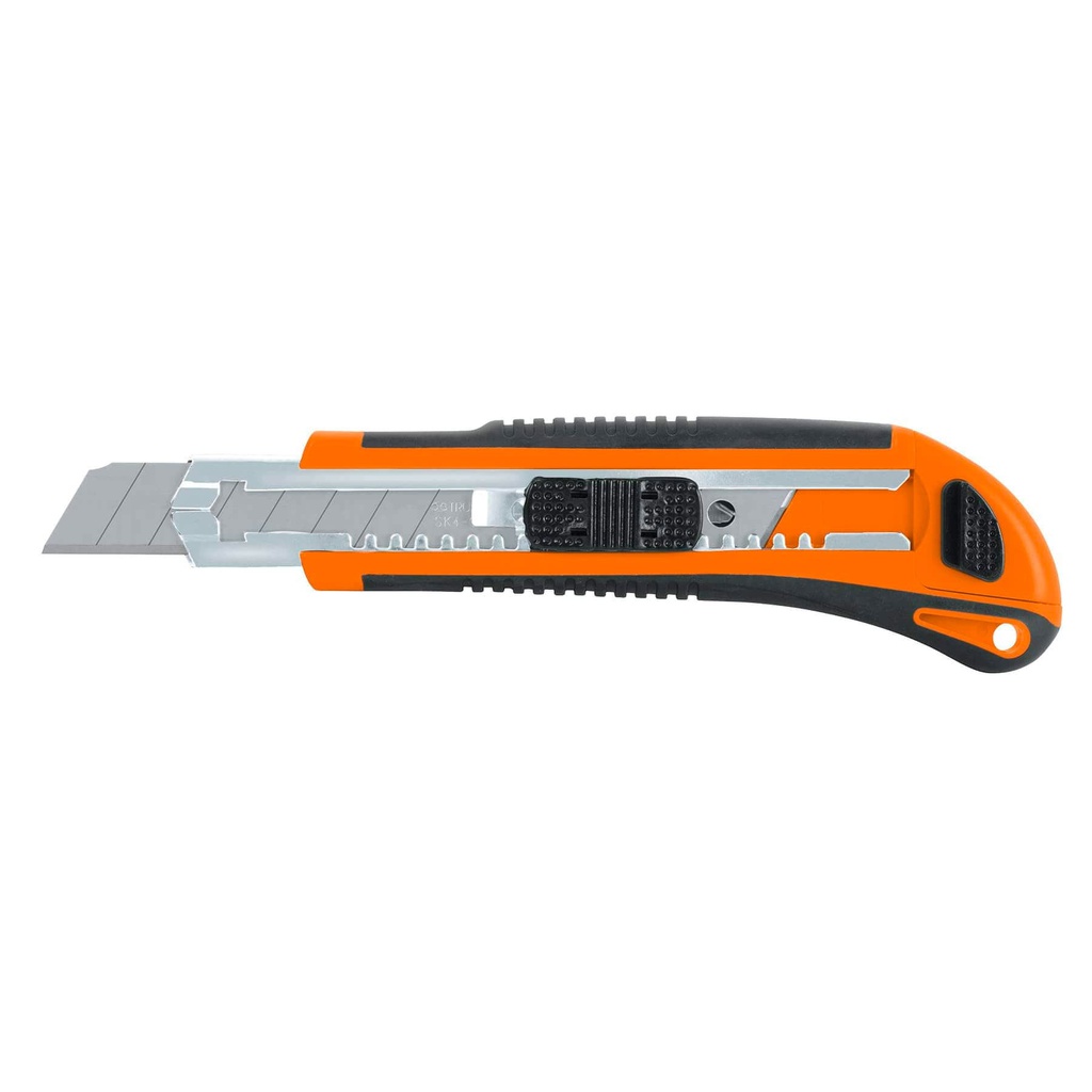 Cutter 18 mm profesional con alma metalica y grip, Truper