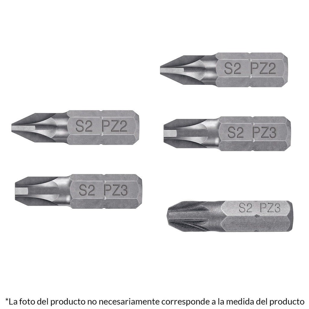 Estuche con 5 puntas pozidriv combinadas largo 1', Expert
