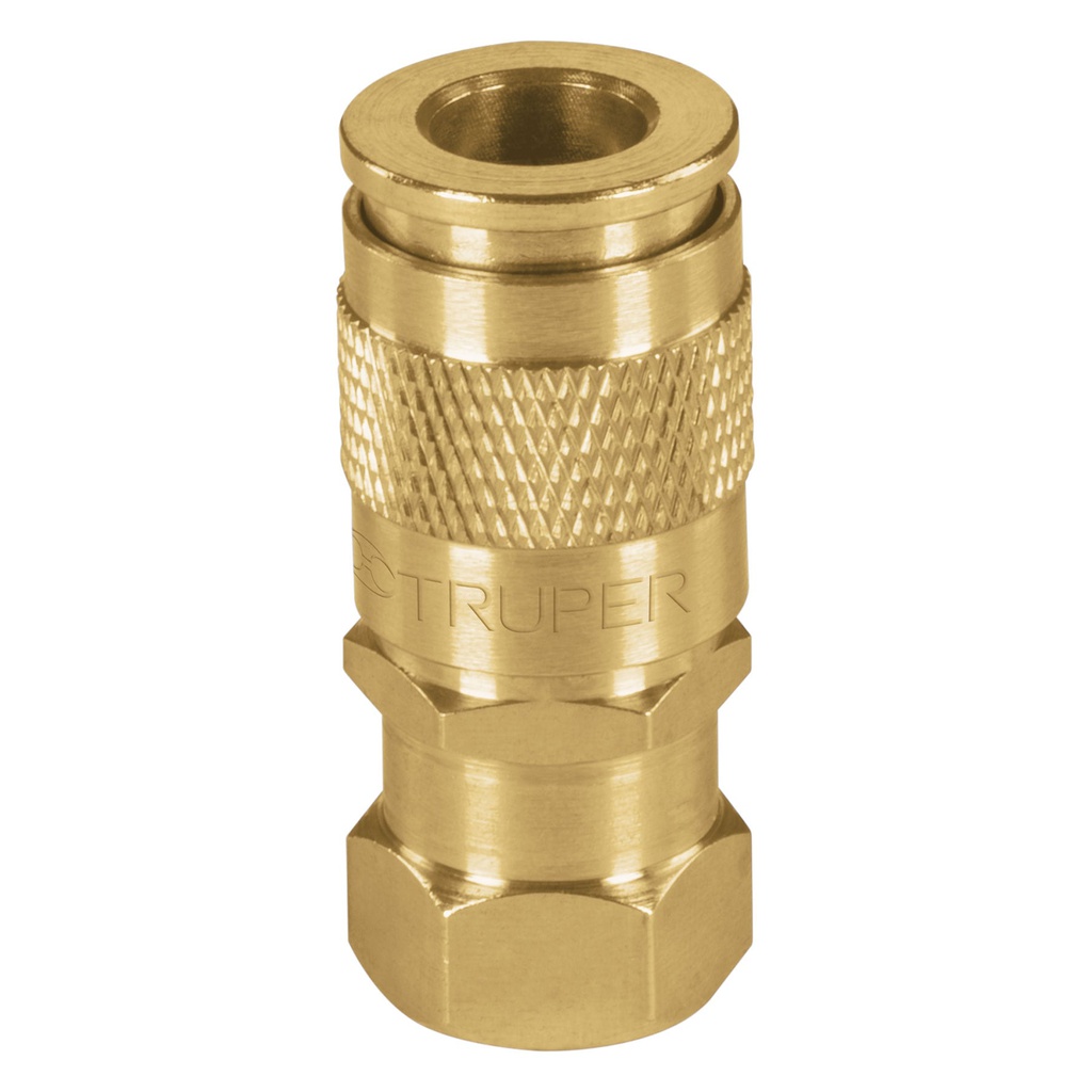 Cople rapido de laton, cuerda 1/4 NPT, Truper