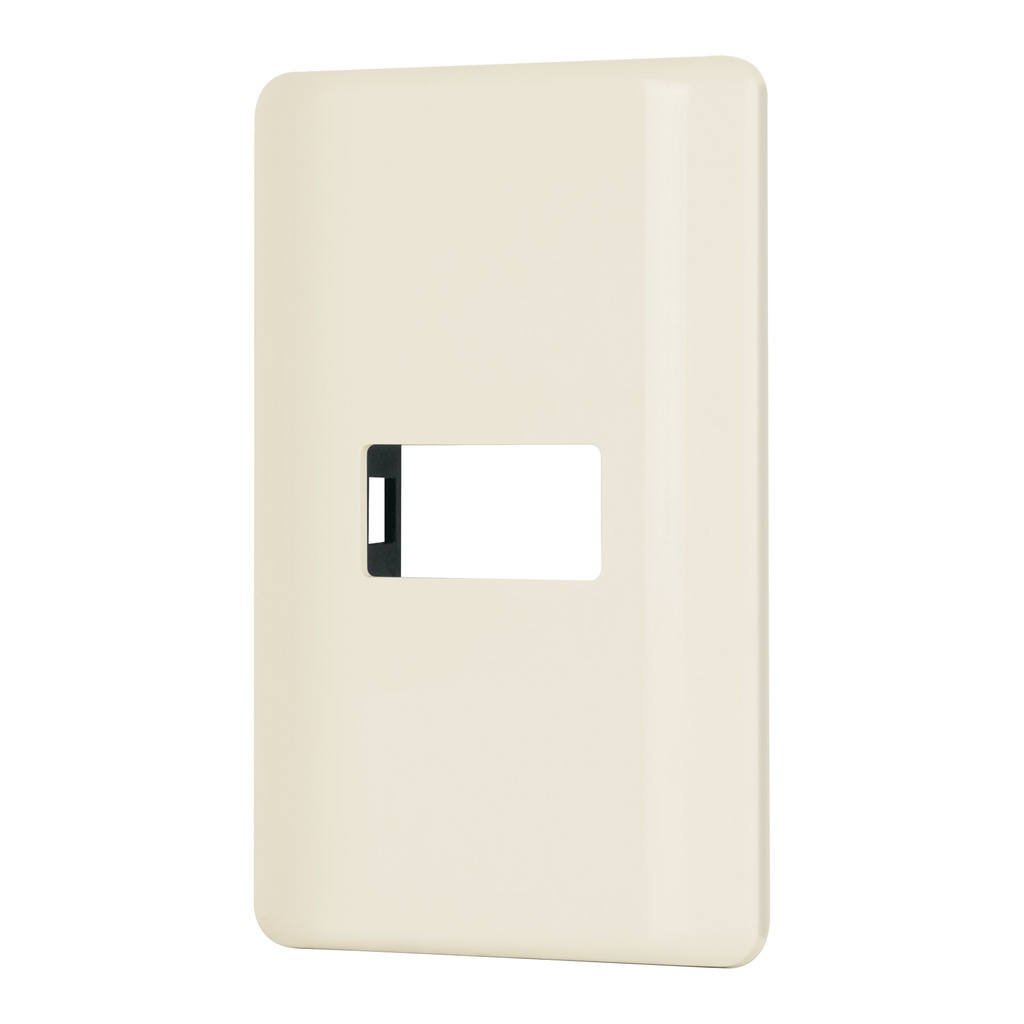 Placa 1 modulo, marfil, linea Volteck Basic