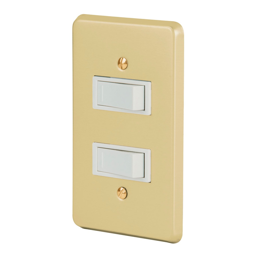 Placa armada 2 interruptores sencillos, linea Economica