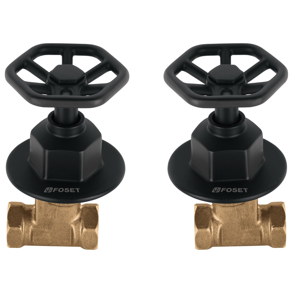 Juego llaves empotrar roscables, volante negro, Tubig