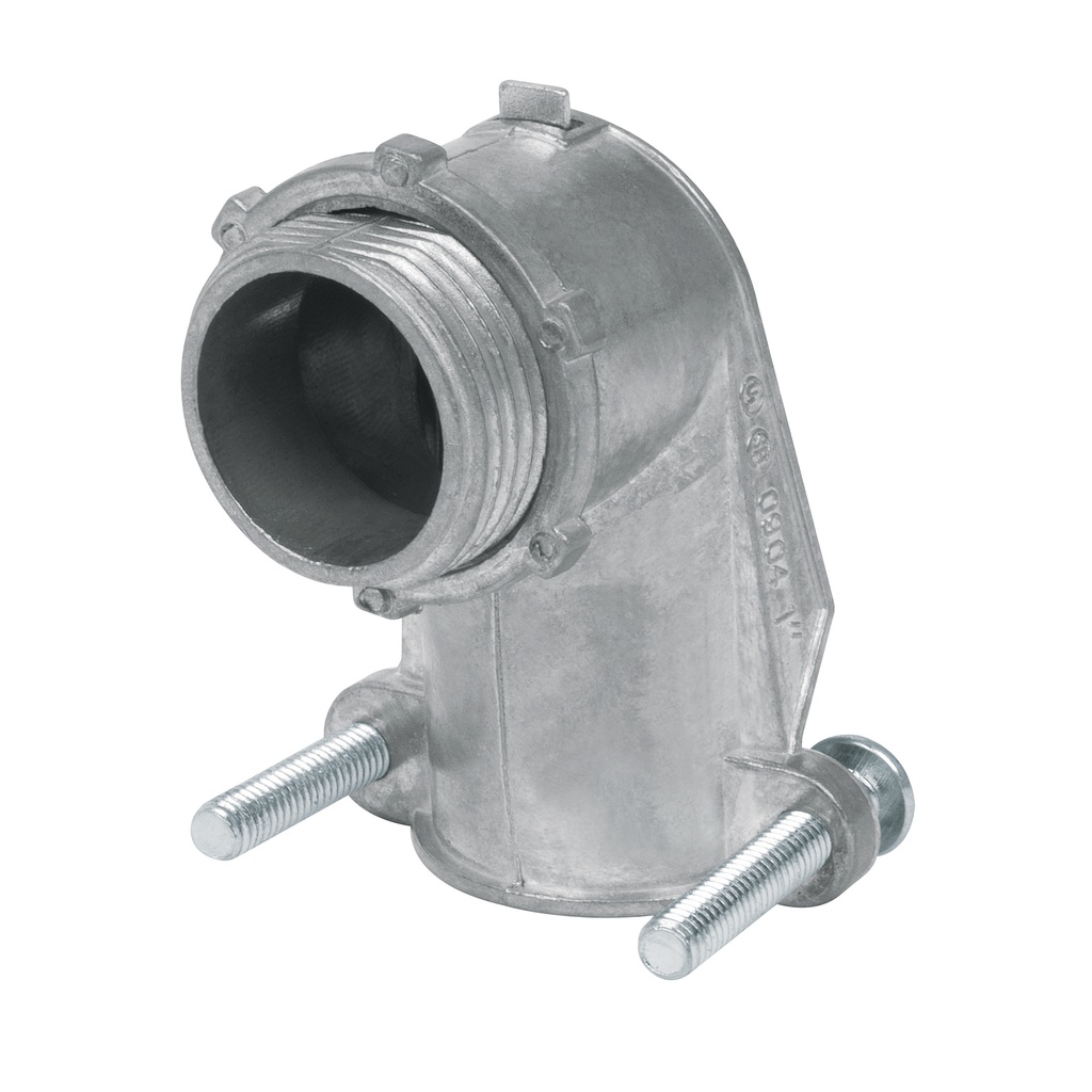 Conector curvo 1' para tubo flexible metalico, Volteck