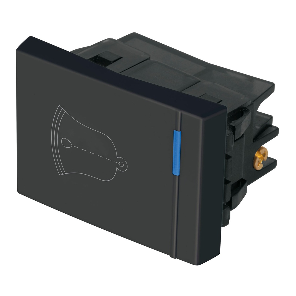 Interruptor para timbre, 1.5 modulos, linea Española, negro