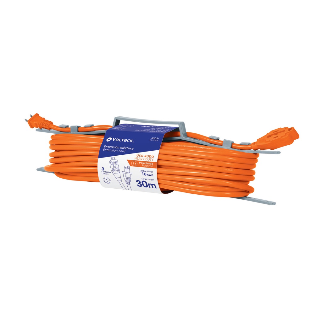 Extension electrica de uso rudo 30 m 2x16 AWG, Volteck