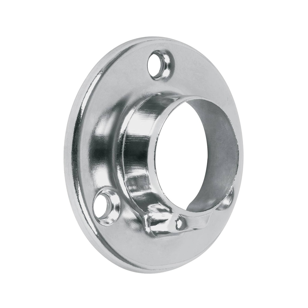 Brida cromada para tubo redondo de closet, Hermex