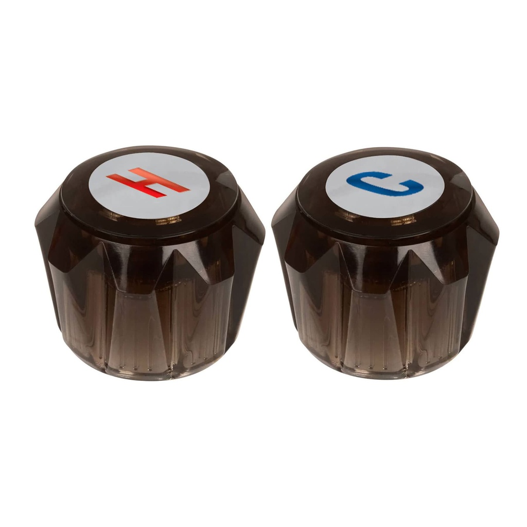 Juego 2 manerales acrilico humo p/lavabo y fregadero, Basic