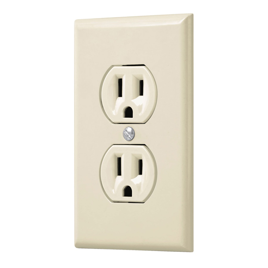 Placa armada 2 contactos polarizados, linea Standard, marfil