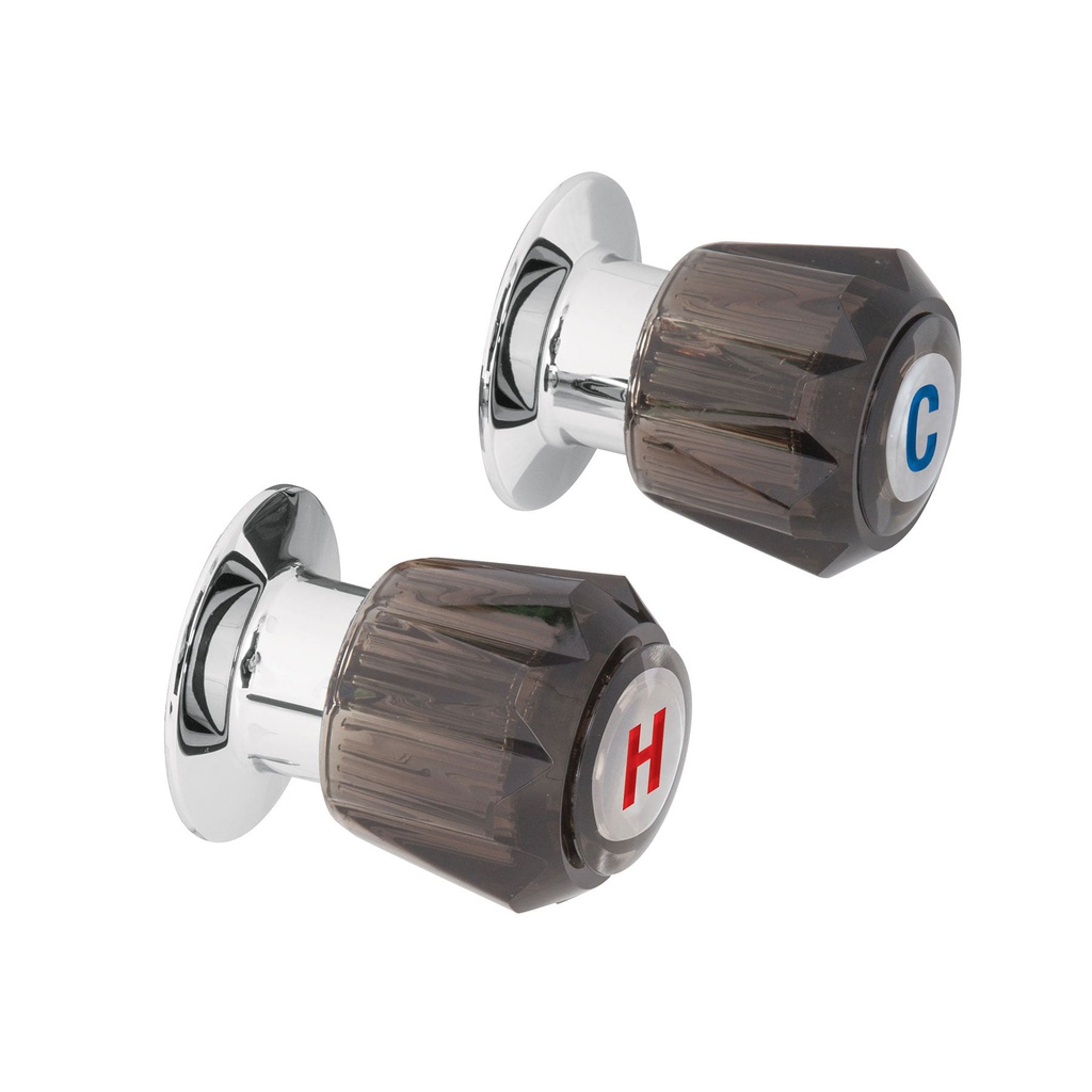 Juego de 2 manerales acrilico humo para regadera, Basic