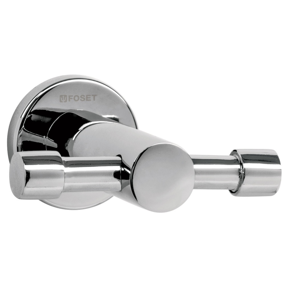 Gancho doble metalico cromo para toallas, Foset Element