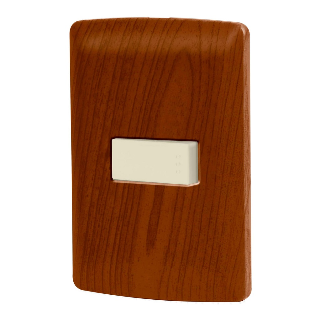 Placa armada 1 interruptor sencillo, madera, linea Italiana