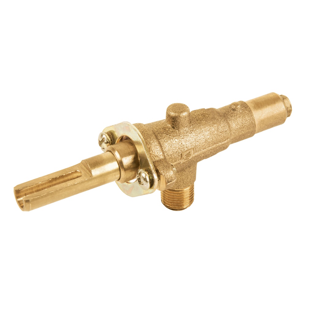 Valvula horizontal de laton 1/8' para gas LP, sin maneral