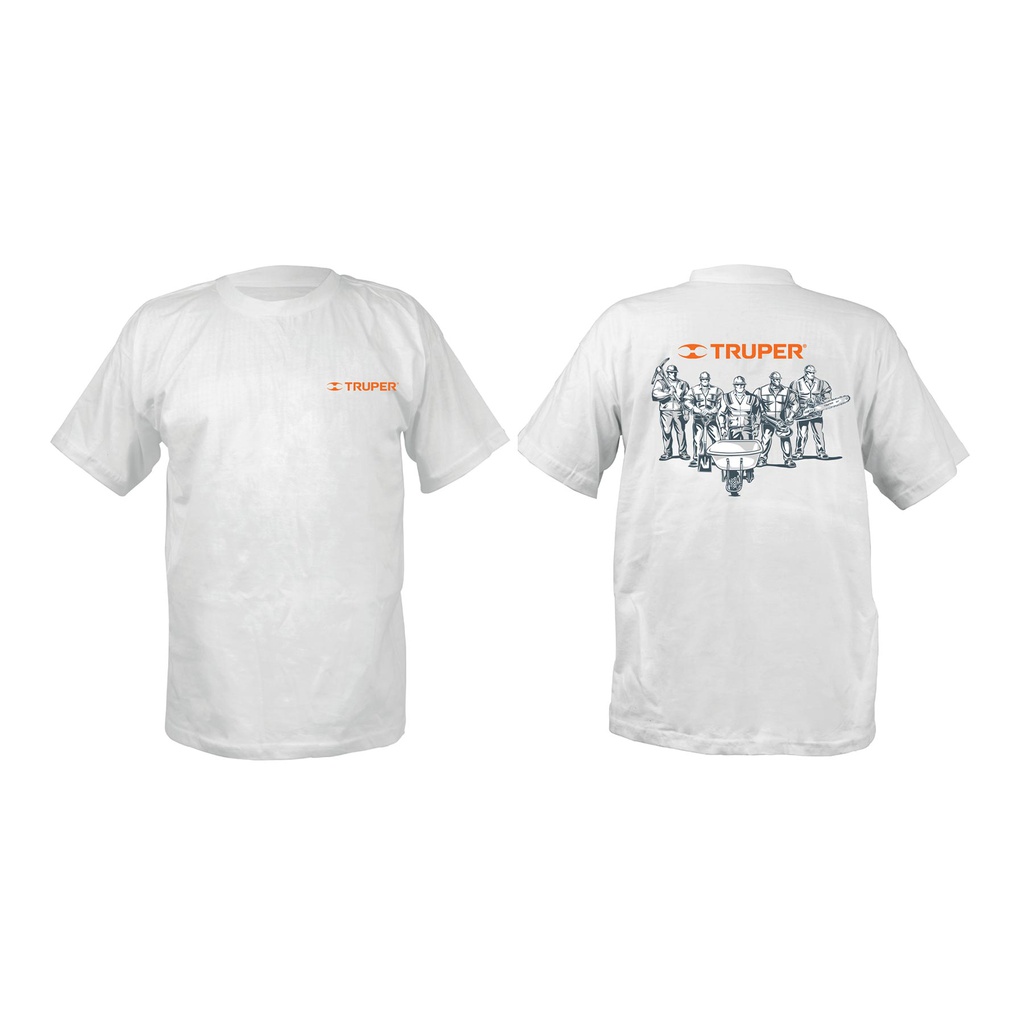Playera cuello redondo para hombre, blanca, EG, Truper