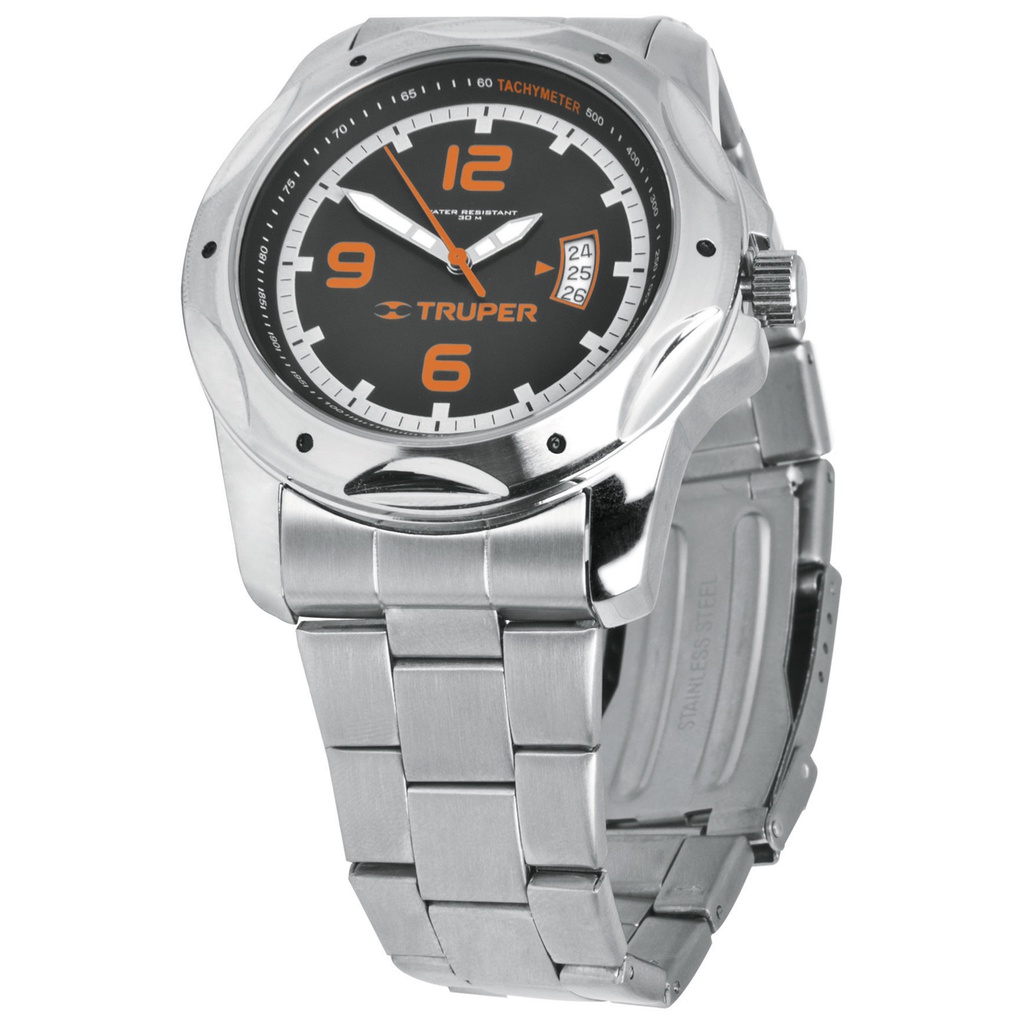 Reloj para caballero, acero inoxidable, Truper
