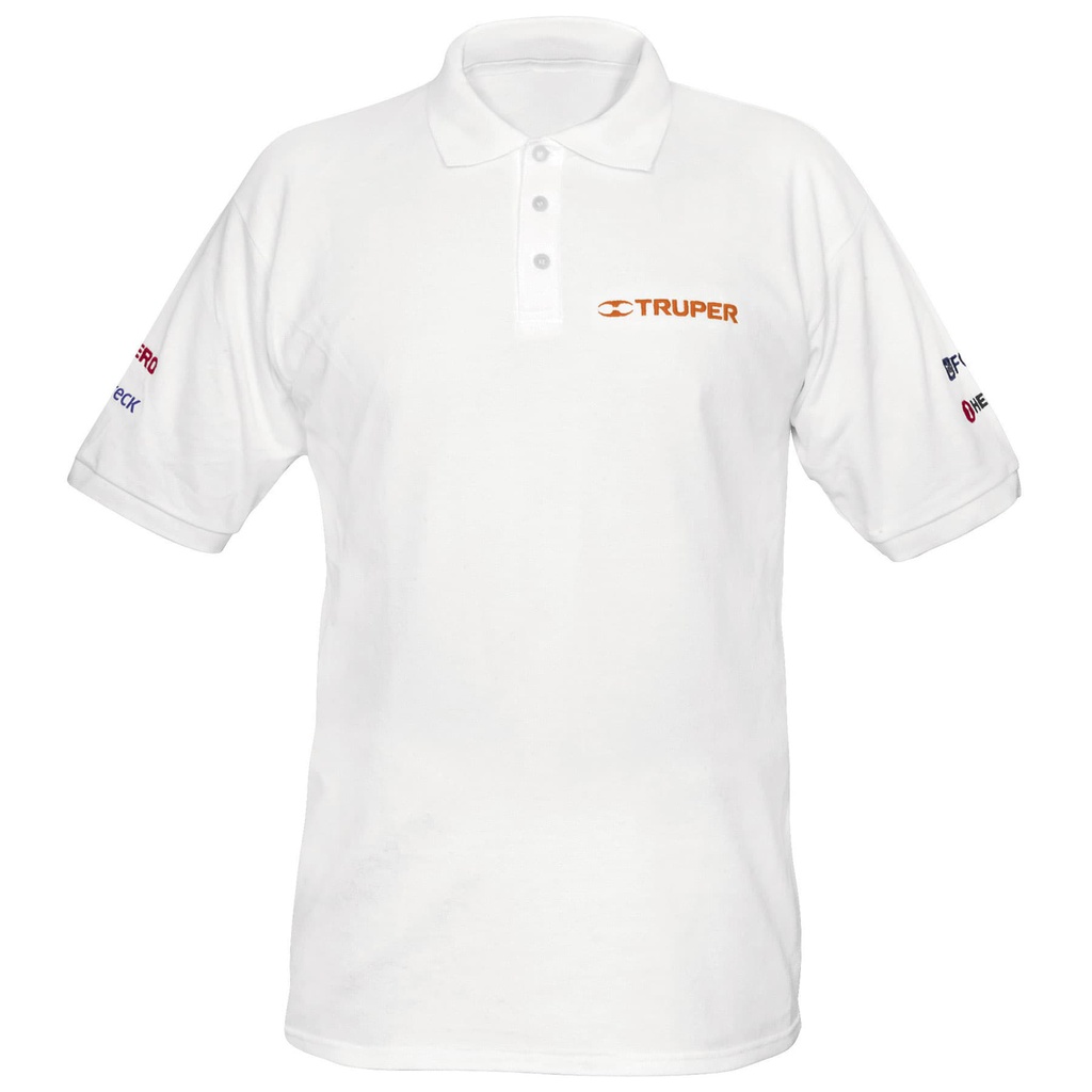 Playera polo para hombre, blanca, EEG, Truper