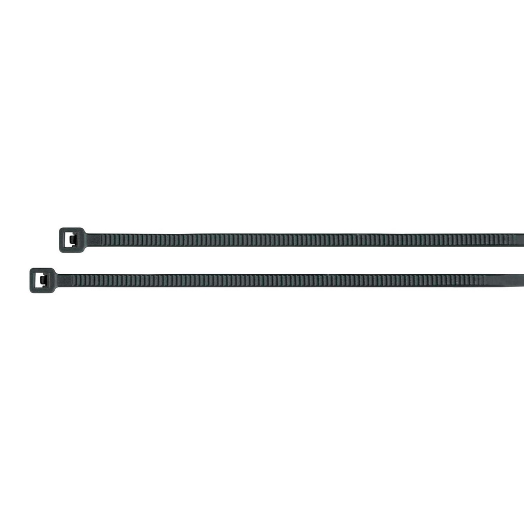 Bolsa con 100 cinchos plasticos 18 lb, 200x2.5 mm, negros