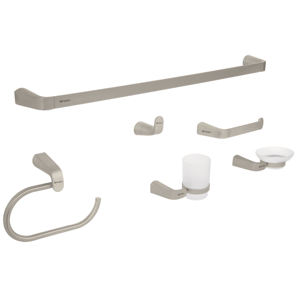 Juego de 6 accesorios para baño acabado satin, Riviera