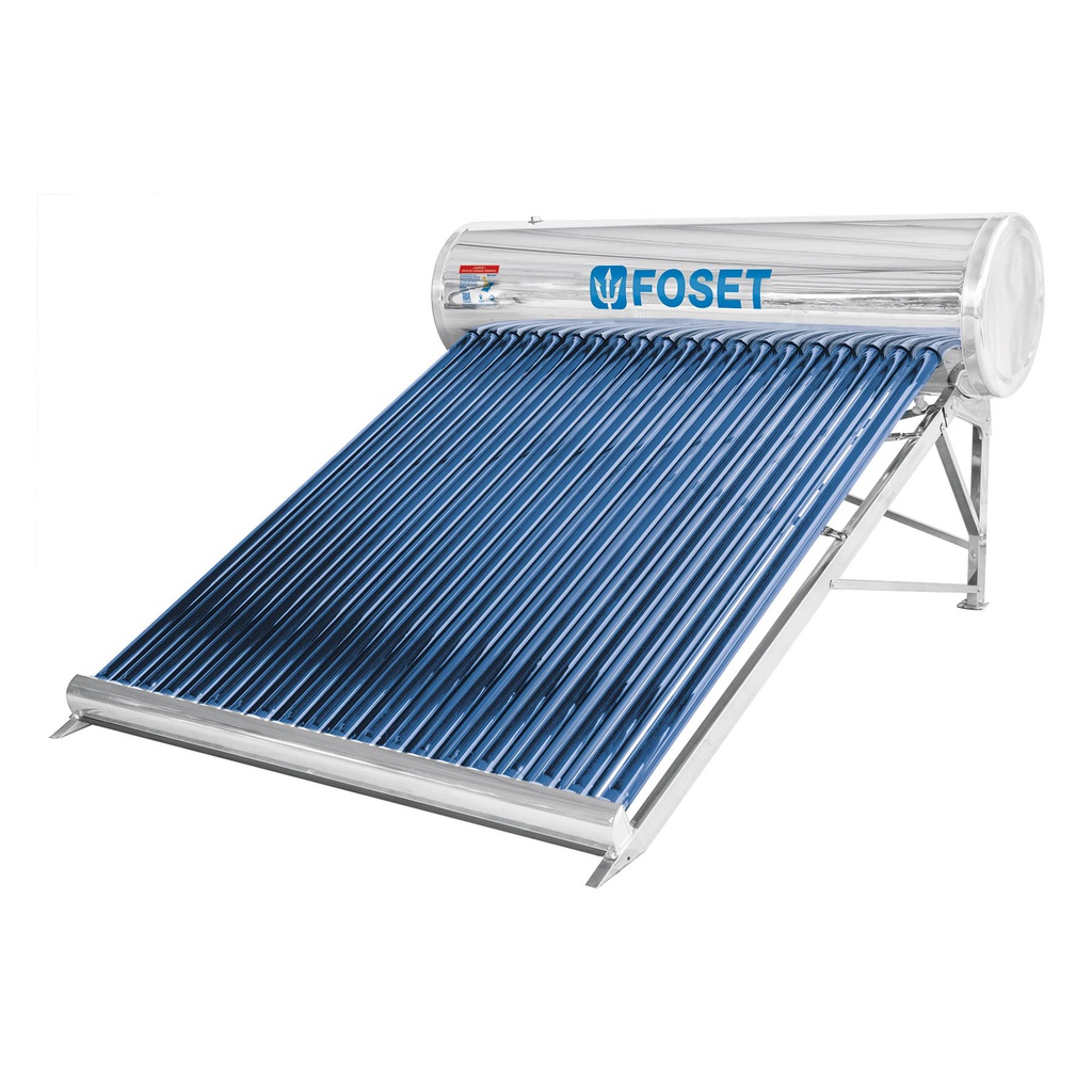 Calentador solar de agua, 20 tubos, 240L, 7 personas, Foset