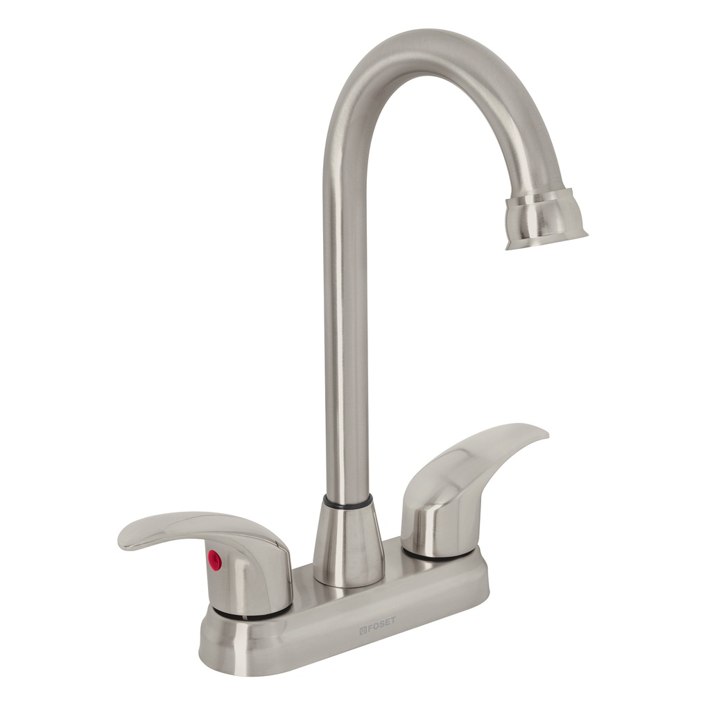 Mezcladora satin 4' para lavabo, tipo bar, palanca, Aqua