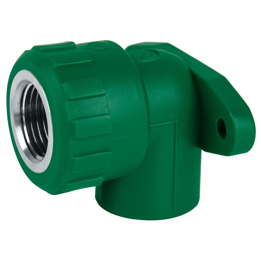 Codo oreja 90° PPR de 1/2' hembra con inserto metalico