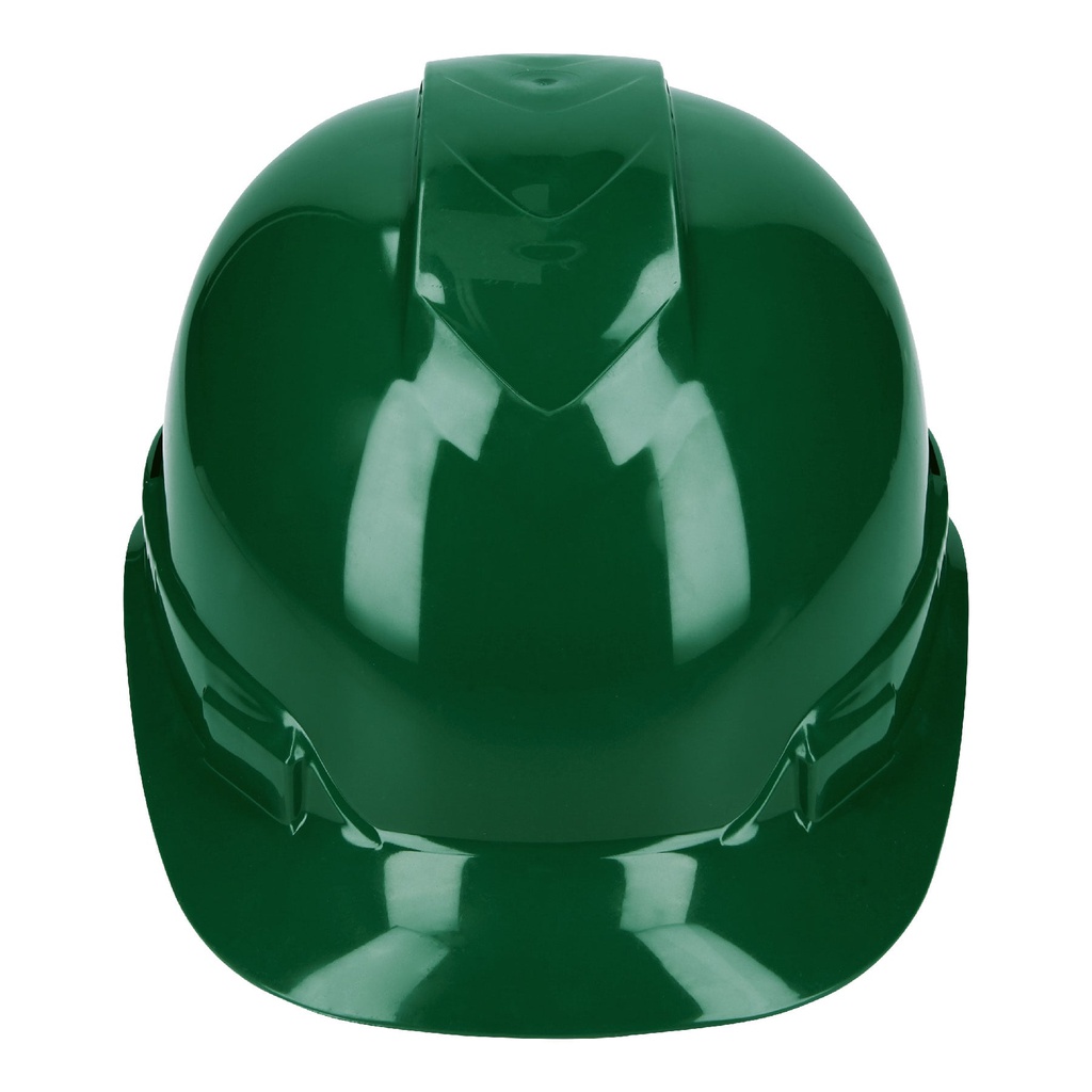 Casco de seguridad ventilado, ajuste de matraca, verde