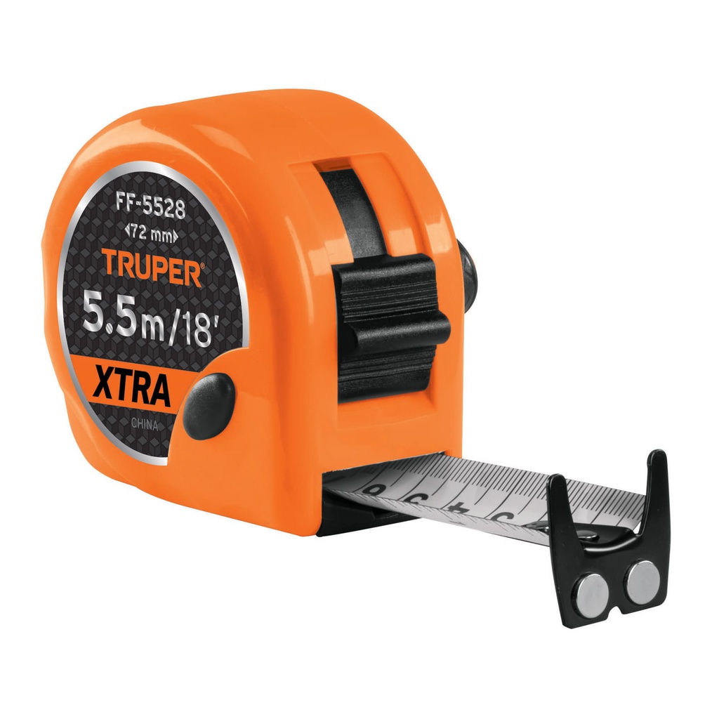 Flexometro XTRA 5.5 m cinta extra ancha 28 mm, Truper