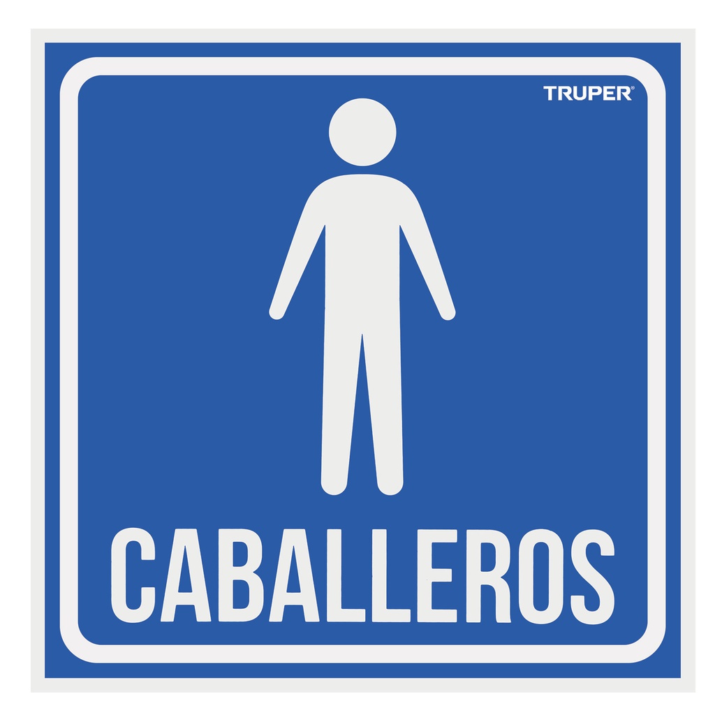 Letrero de señalizacion 'CABALLEROS', 19 x 19 cm, Truper