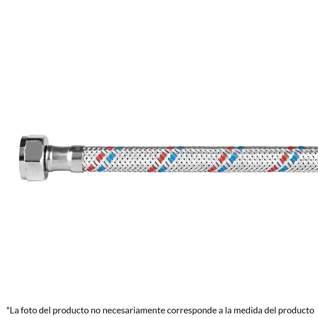 Manguera lavabo/fregadero, aluminio, 1/2'x1/2',55 cm, Basic