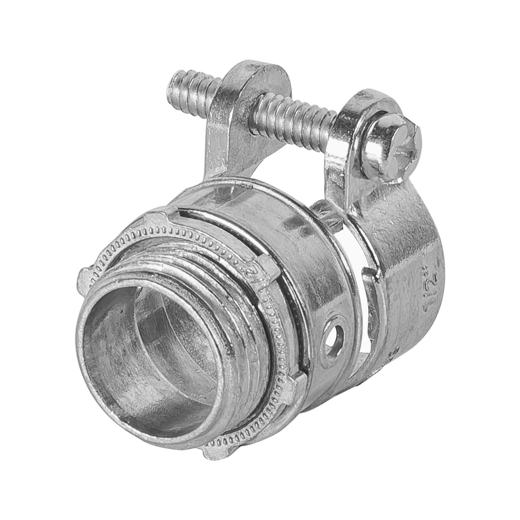 Conector recto 1/2' para tubo flexible metalico, Volteck