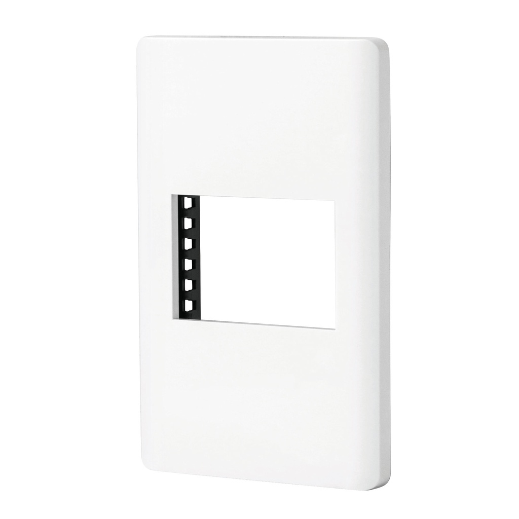 Placa blanca de 1 ventana 1.5 modulos, linea Lisboa, Volteck