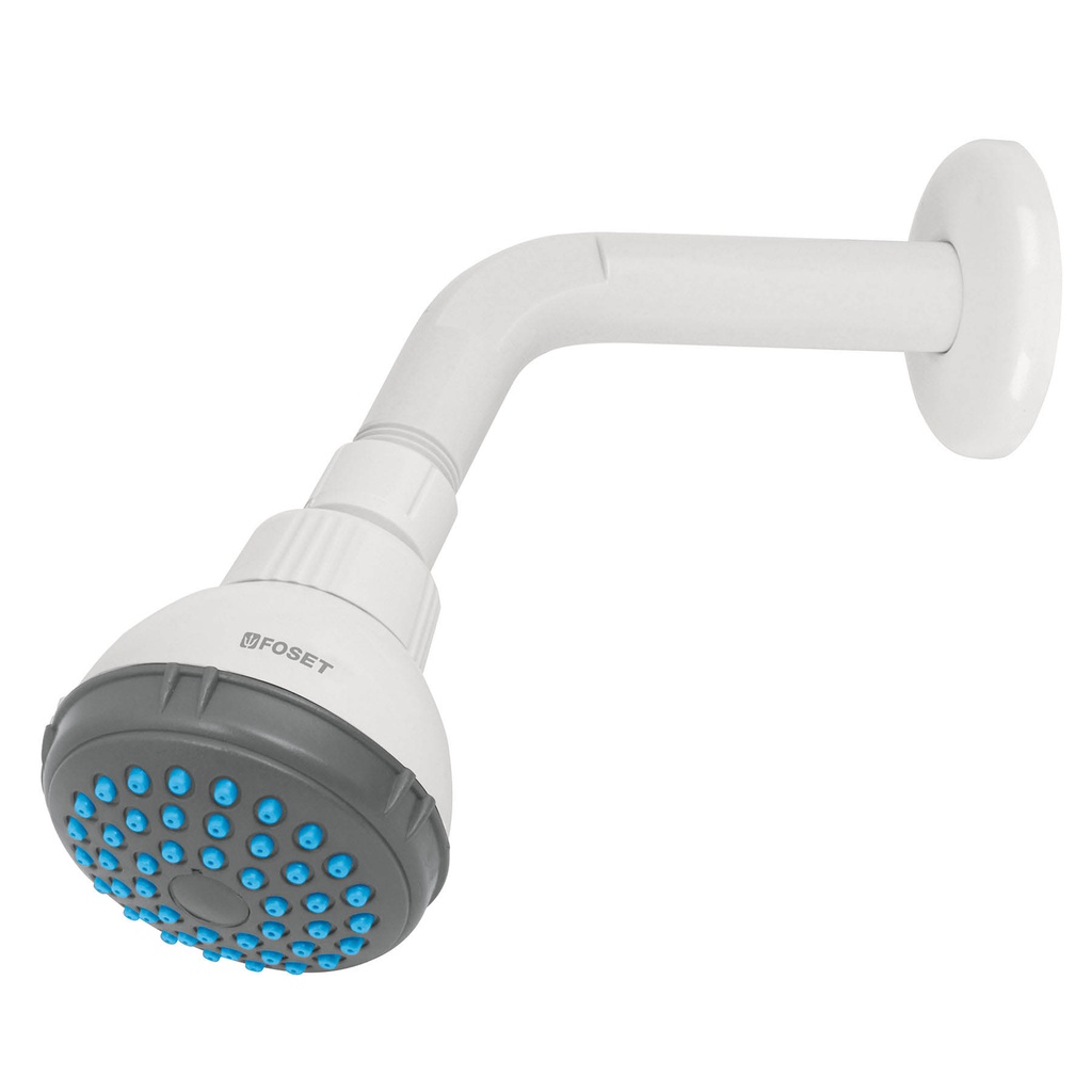 Regadera plastica redonda 2-1/2' gris-blanca, Foset Basic