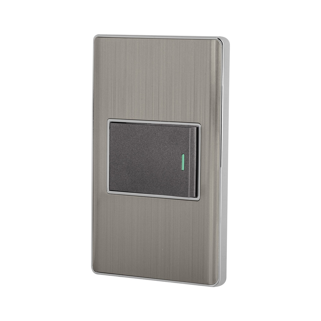 Placa armada acero inox 1 interruptor 1.5 modulos, Lisboa