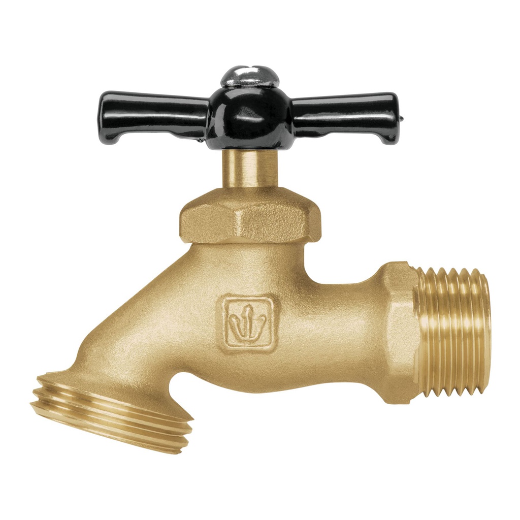 Llave p/manguera, laton 100 g, entrada 1/2', granel, Basic