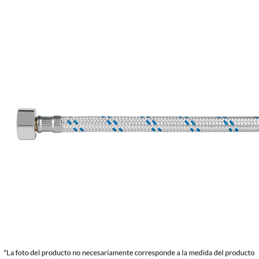 Manguera lavabo/fregadero, aluminio, 1/2' x 1/2', 100cm