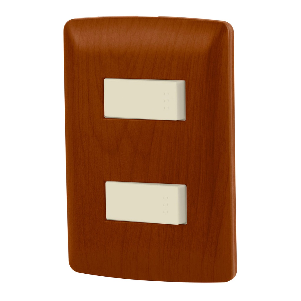 Placa armada 1 interruptor 1 escalera, madera,linea Italiana