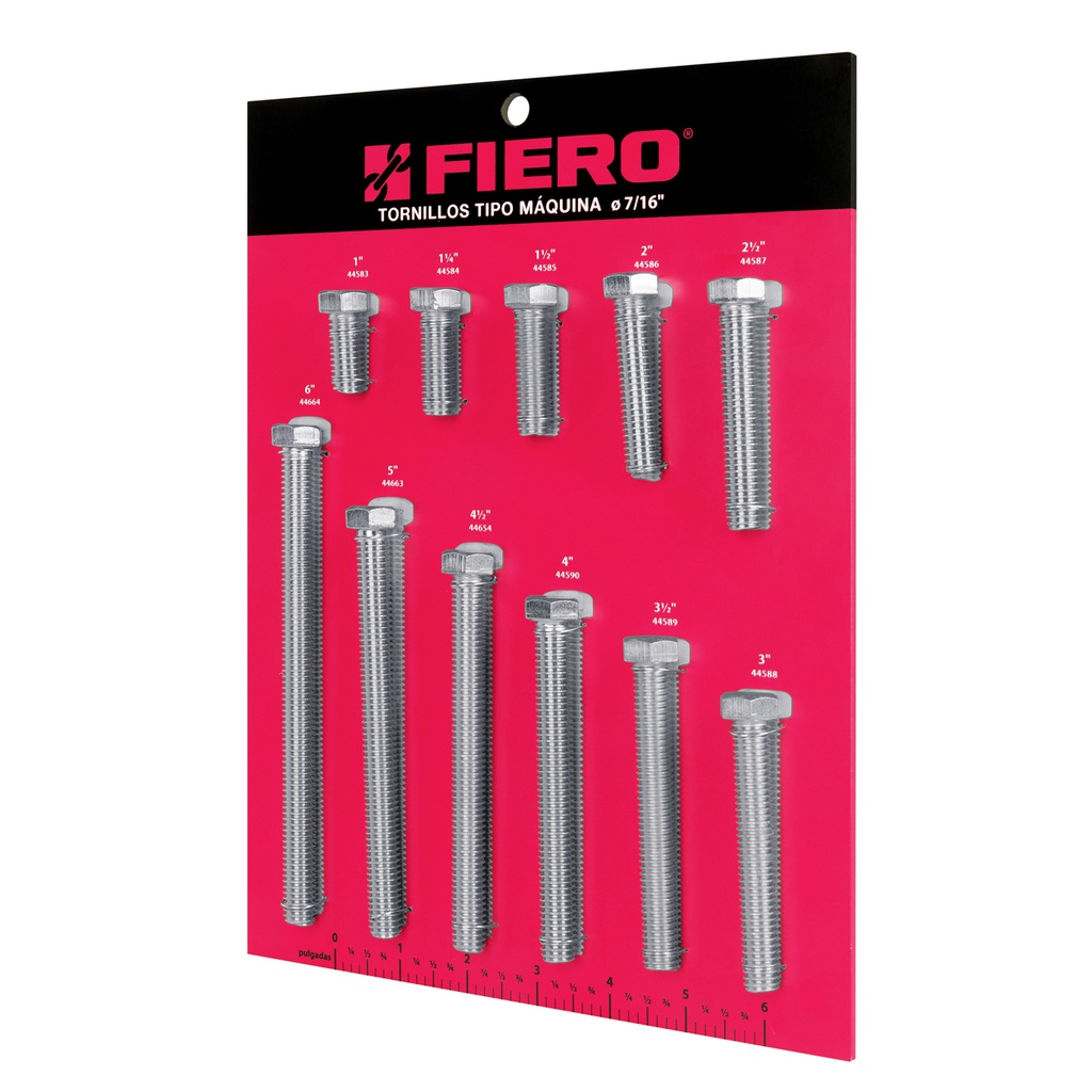 Exhibidor Fiero con tornillos tipo maquina, 7/16'