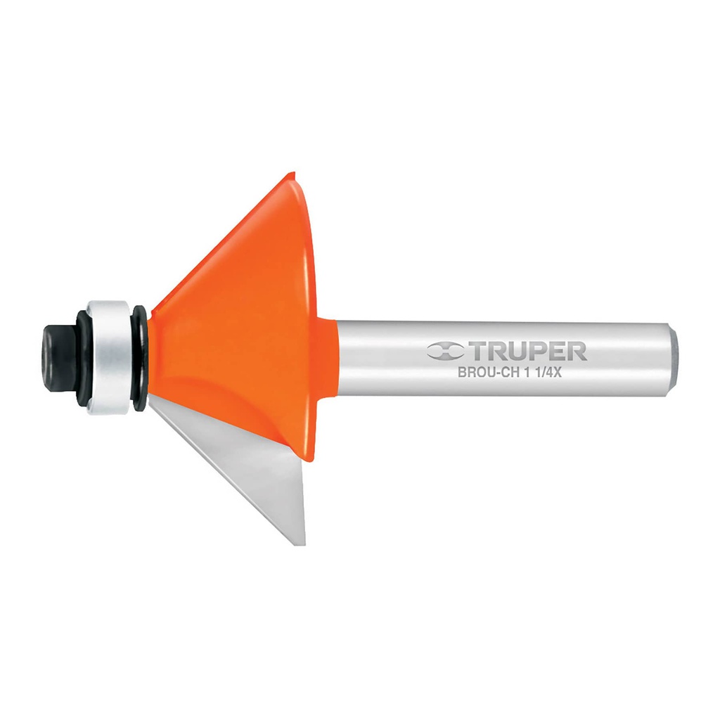 Broca para router, chaflan, 1-1/4' con balero, Truper