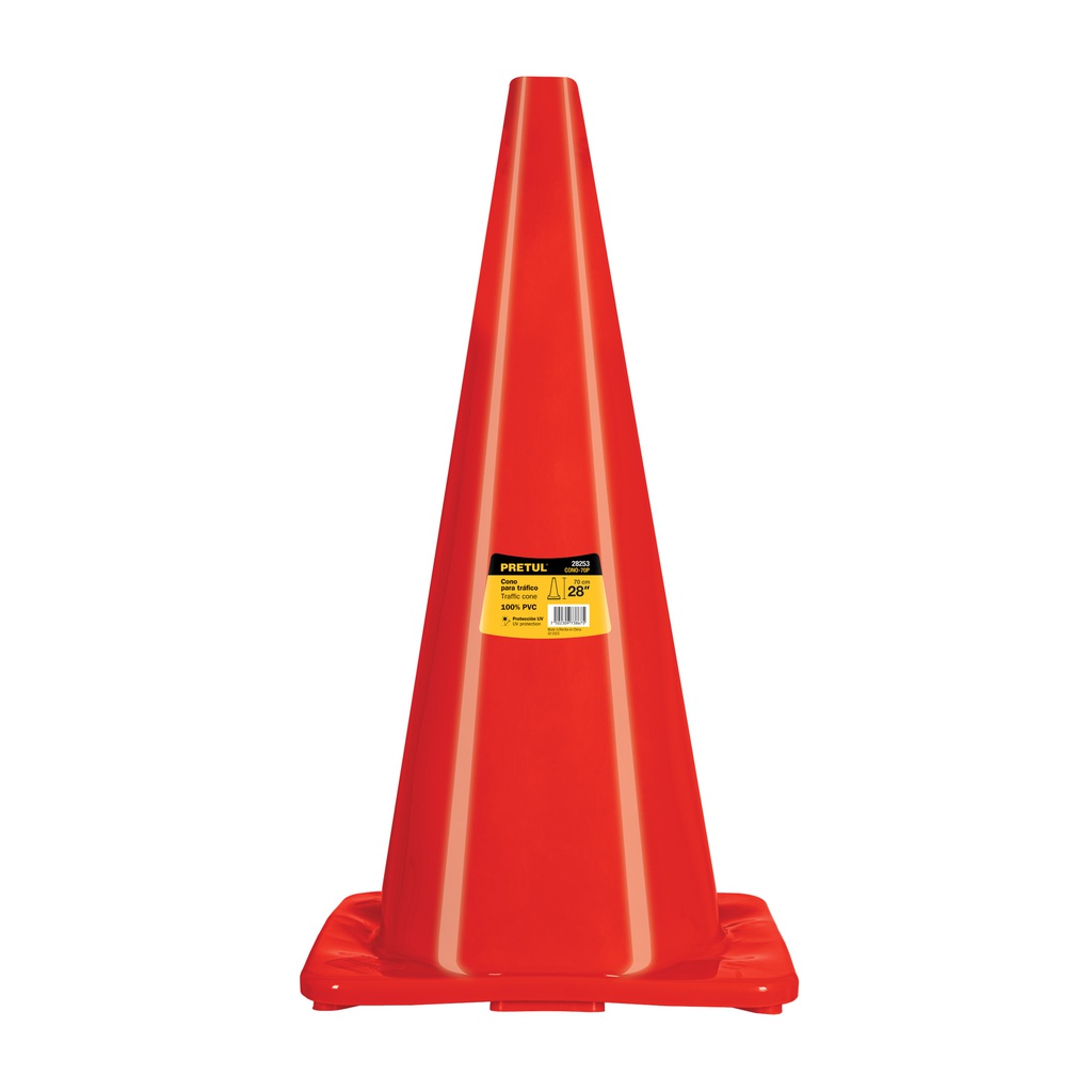 Cono de precaucion de 70 cm de PVC, Pretul