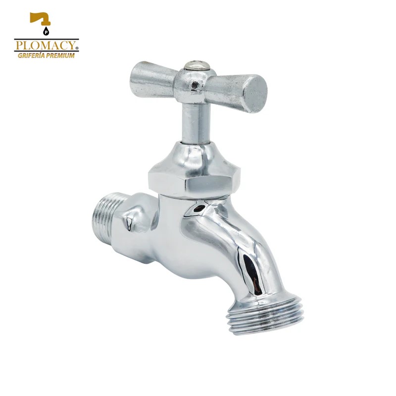 Llave Jardin Premium 1/2" 100% Laton Cromada  Plomacy  (LLJGC)