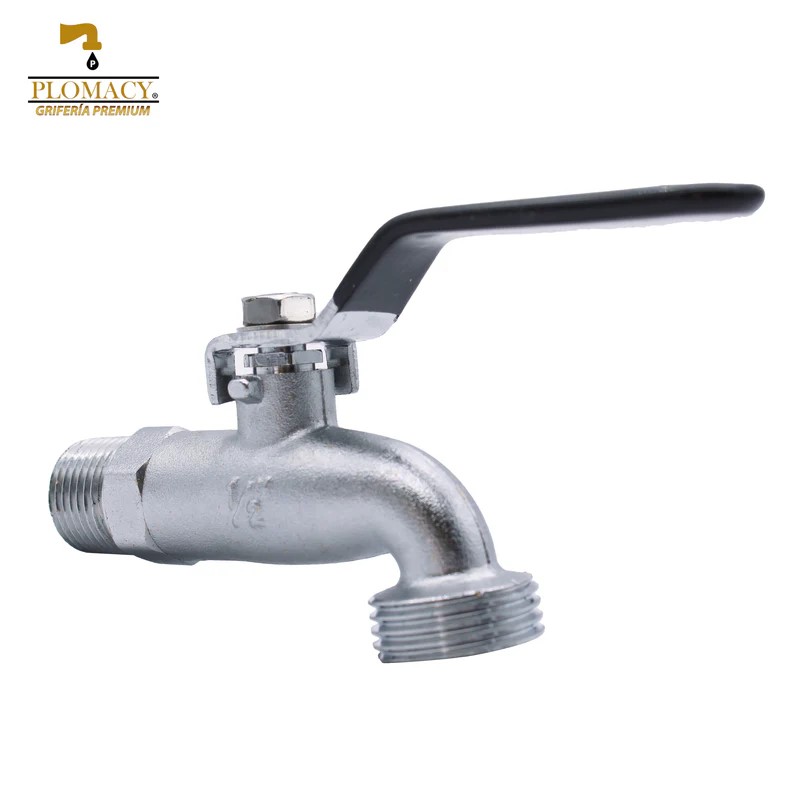 Llave Jardin con Palanca 100% Laton con Acabado Niquelado Plomacy (JEP13)