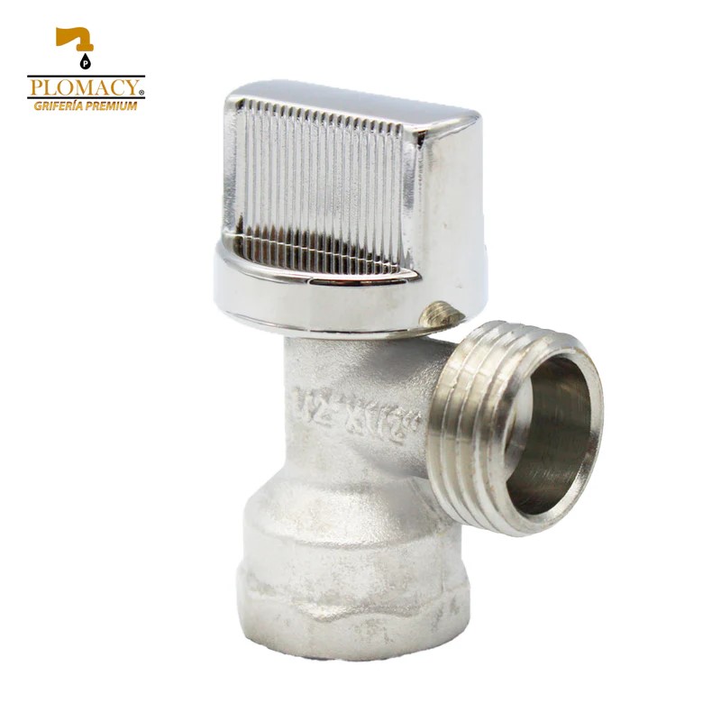 Valvula Angular Esfera 1/2" x 1/2" 100% Laton Plomacy (PVAE)