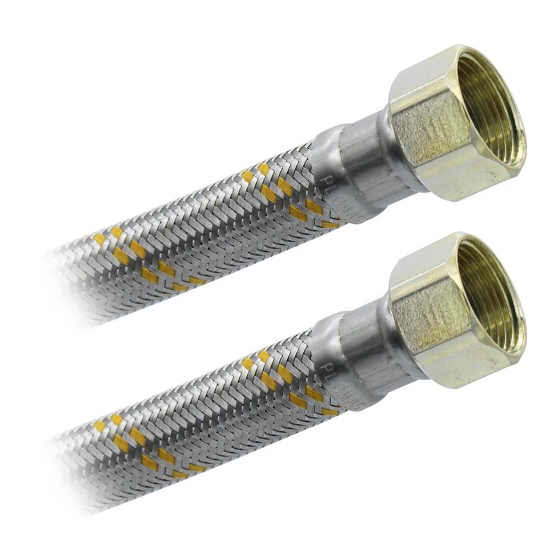 Conector Flexible para Boiler 3/4" x 3/4" x 80 cm. Acero Inox. Plomacy (C1980)